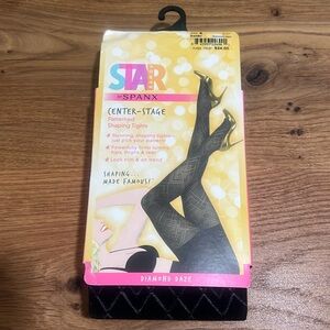 SOLD NWT STAR Power by Spanx Shaping Tights Backdrop Black Diamond Daze Size B